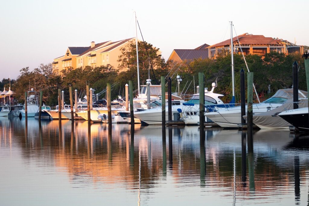 boats, nature, yachts, marina, wharf, boat yard, water, harbor, reflection, water reflection, charleston, south carolina, charleston bay, usa