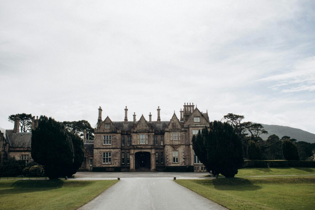 Stunning view of Muckross House, a Victorian mansion in Killarney National Park.