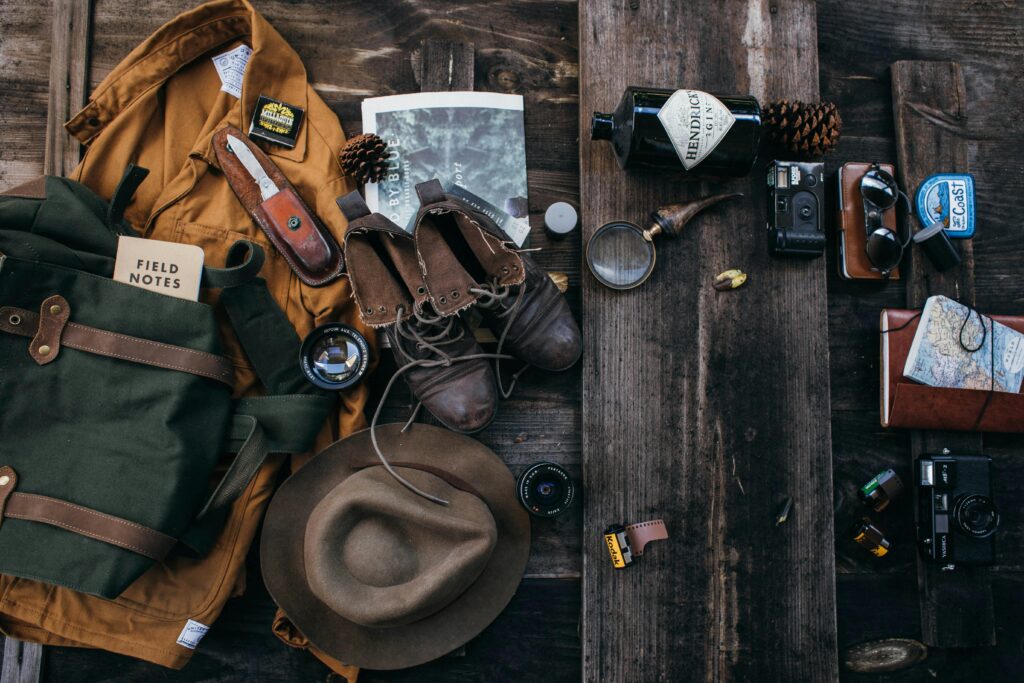 pexels-photo-4993235-4993235 A nostalgic flat lay of vintage travel gear perfect for adventure seekers.